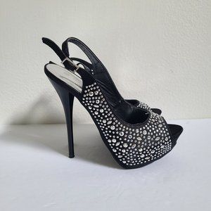 Charming Charlie studded Platform Black heels,SZ 5.5